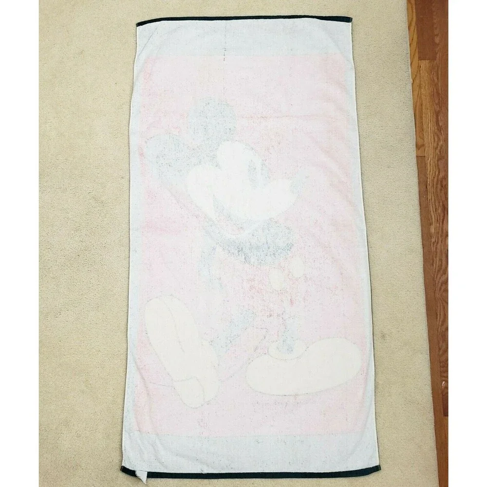 Sherry Mickey Mouse Beach Towel Myrtle Beach The Walt Disney Black Red Vintage